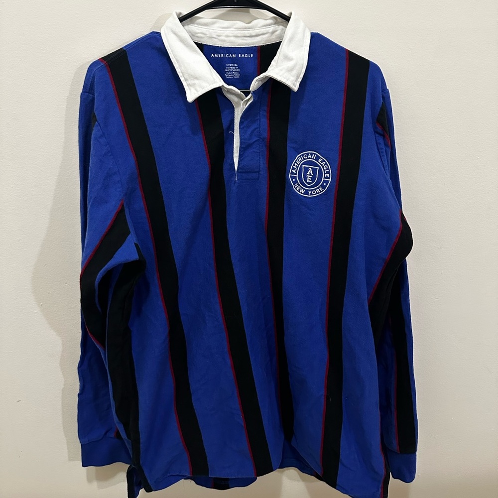 American Eagle striped rugby-style long sleeve in Large